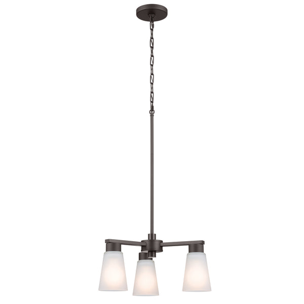 Three Light Chandelier from the Stamos Collection in Olde Bronze Finish by Kichler