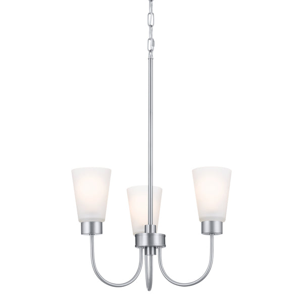 Three Light Chandelier from the Erma Collection in Brushed Nickel Finish by Kichler