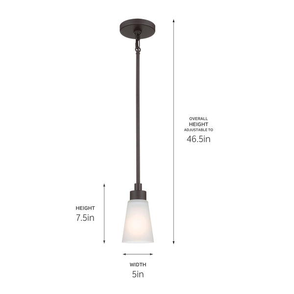 One Light Mini Pendant from the Erma Collection in Olde Bronze Finish by Kichler