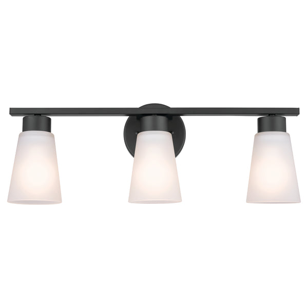 Three Light Bath from the Stamos Collection in Black Finish by Kichler