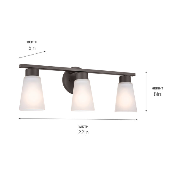 Three Light Bath from the Stamos Collection in Olde Bronze Finish by Kichler