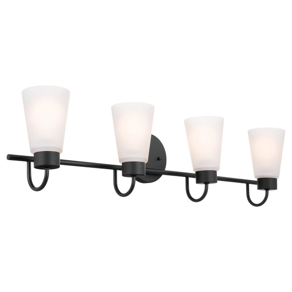 Four Light Bath from the Erma Collection in Black Finish by Kichler