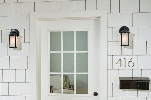 One Light Outdoor Wall Mount from the Lombard Collection in Black Finish by Kichler