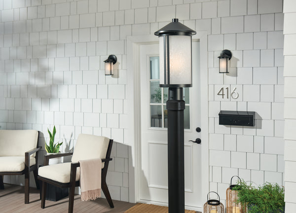 One Light Outdoor Post Lantern from the Lombard Collection in Black Finish by Kichler