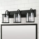 Three Light Vanity from the Brennen Collection in Black Iron Finish by Capital Lighting