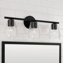 Three Light Vanity from the Dena Collection in Matte Black Finish by Capital Lighting
