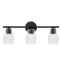 Three Light Vanity from the Dena Collection in Matte Black Finish by Capital Lighting