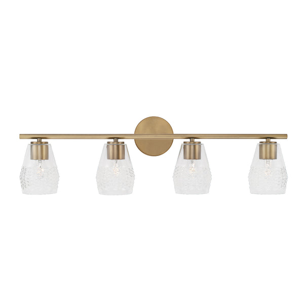 Four Light Vanity from the Dena Collection in Aged Brass Finish by Capital Lighting
