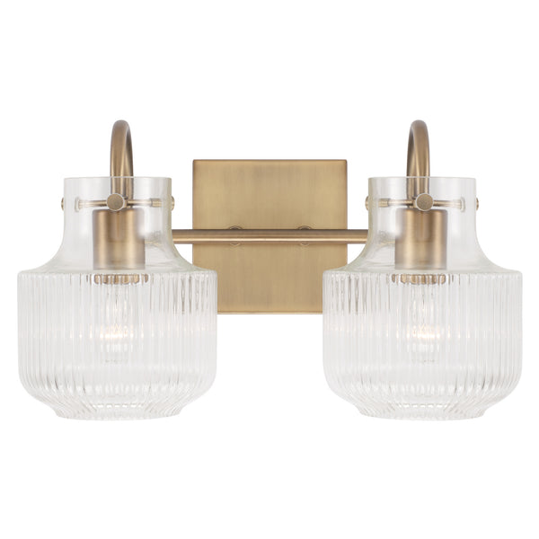 Two Light Vanity from the Nyla Collection in Aged Brass Finish by Capital Lighting