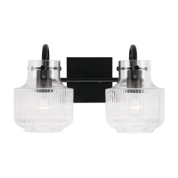 Two Light Vanity from the Nyla Collection in Matte Black Finish by Capital Lighting