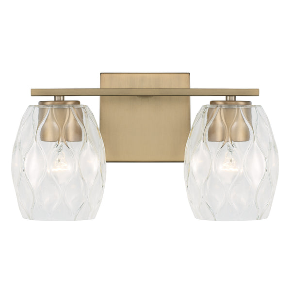 Two Light Vanity from the Lucas Collection in Aged Brass Finish by Capital Lighting
