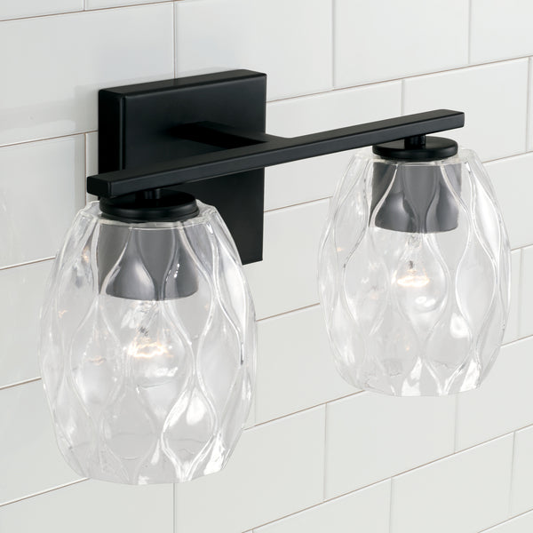Two Light Vanity from the Lucas Collection in Matte Black Finish by Capital Lighting
