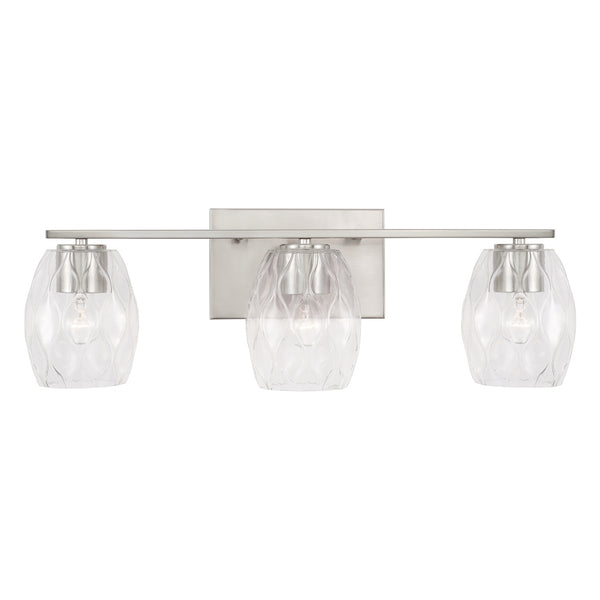 Three Light Vanity from the Lucas Collection in Brushed Nickel Finish by Capital Lighting