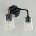 Two Light Vanity from the Amara Collection in Matte Black with Brass Finish by Capital Lighting