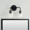 Two Light Vanity from the Amara Collection in Matte Black with Brass Finish by Capital Lighting