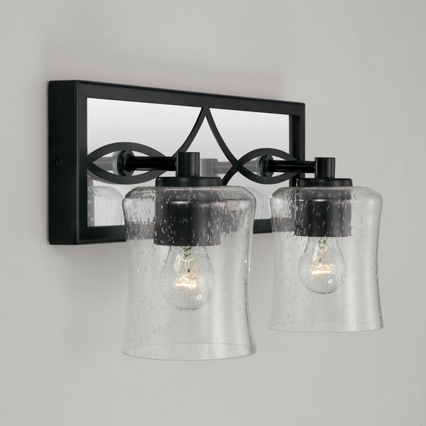 Two Light Vanity from the Avery Collection in Matte Black Finish by Capital Lighting