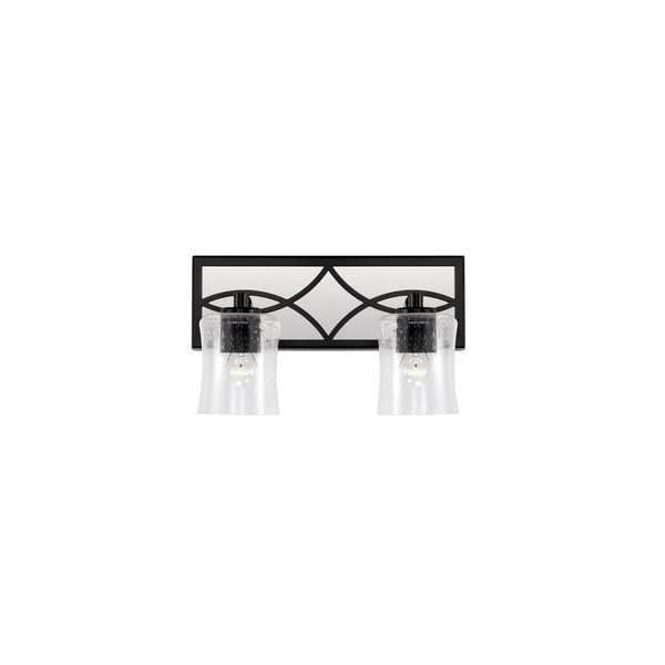 Two Light Vanity from the Avery Collection in Matte Black Finish by Capital Lighting