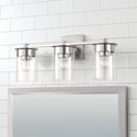 Three Light Vanity from the Mason Collection in Brushed Nickel Finish by Capital Lighting