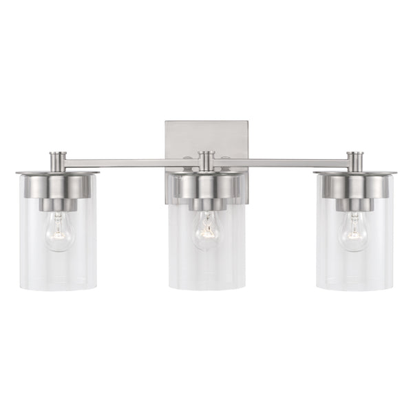 Three Light Vanity from the Mason Collection in Brushed Nickel Finish by Capital Lighting