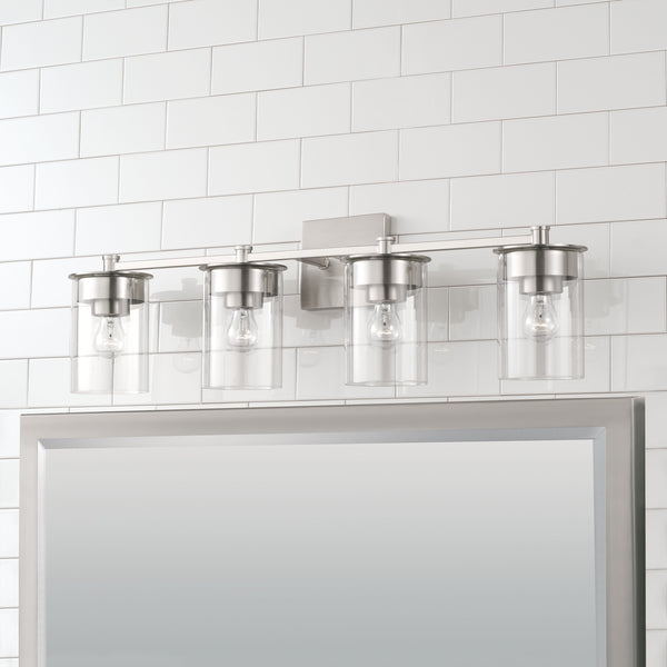 Four Light Vanity from the Mason Collection in Brushed Nickel Finish by Capital Lighting