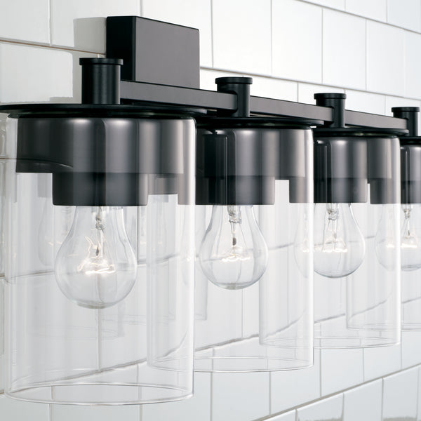 Four Light Vanity from the Mason Collection in Matte Black Finish by Capital Lighting