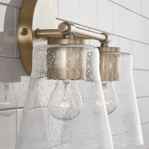 Two Light Vanity from the Baker Collection in Aged Brass Finish by Capital Lighting