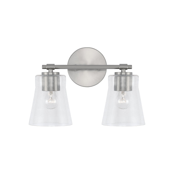 Two Light Vanity from the Baker Collection in Brushed Nickel Finish by Capital Lighting