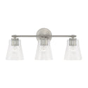 Three Light Vanity from the Baker Collection in Brushed Nickel Finish by Capital Lighting