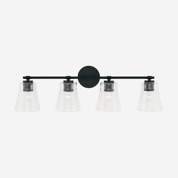 Four Light Vanity from the Baker Collection in Matte Black Finish by Capital Lighting