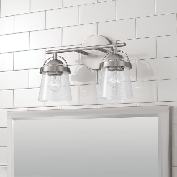 Two Light Vanity from the Madison Collection in Brushed Nickel Finish by Capital Lighting