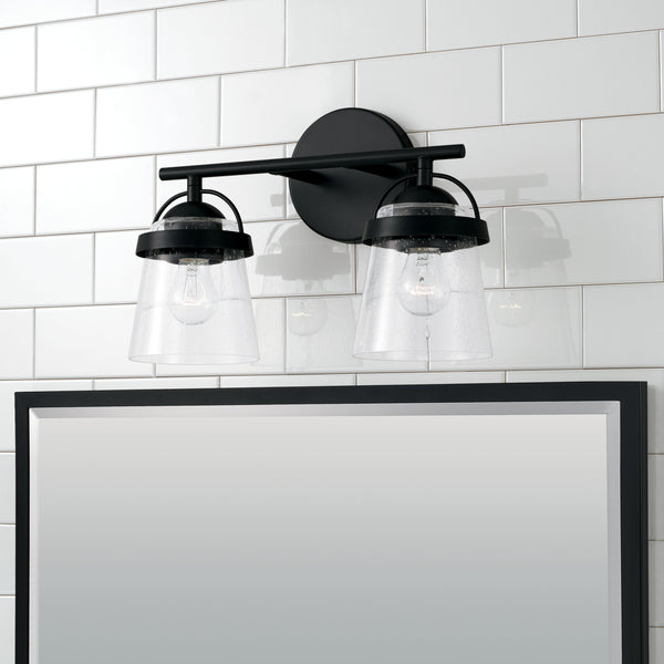 Two Light Vanity from the Madison Collection in Matte Black Finish by Capital Lighting