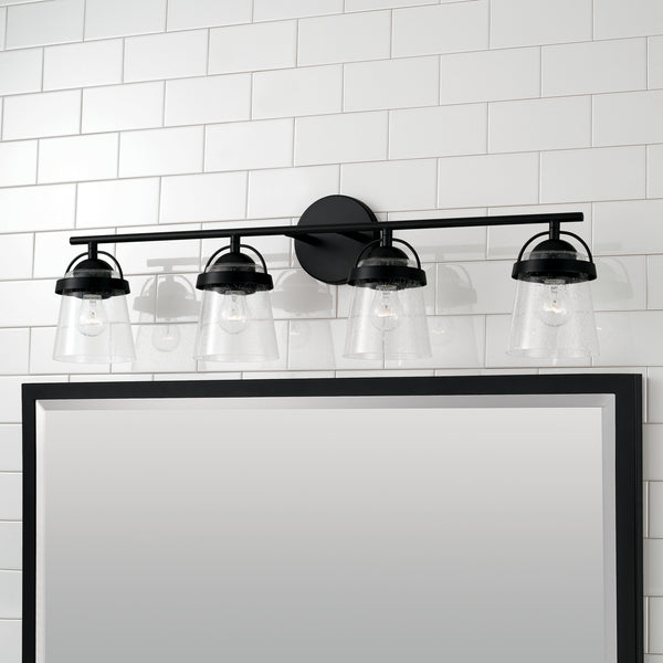 Four Light Vanity from the Madison Collection in Matte Black Finish by Capital Lighting
