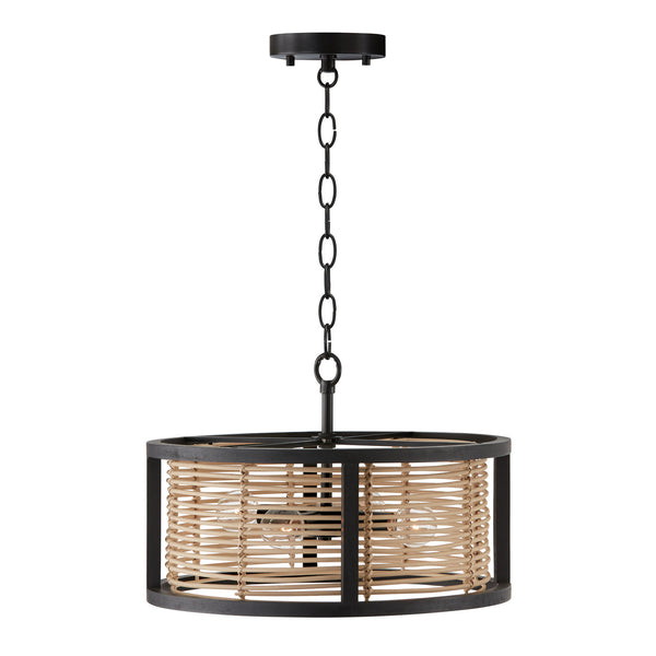 Four Light Semi-Flush Mount from the Rico Collection in Flat Black Finish by Capital Lighting