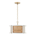Four Light Semi-Flush Mount from the Lola Collection in Flat White and Matte Brass Finish by Capital Lighting