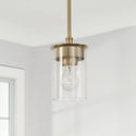 One Light Semi-Flush Mount from the Mason Collection in Aged Brass Finish by Capital Lighting