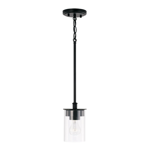 One Light Semi-Flush Mount from the Mason Collection in Matte Black Finish by Capital Lighting