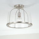 One Light Semi-Flush Mount from the Madison Collection in Brushed Nickel Finish by Capital Lighting