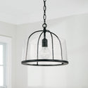 One Light Flush Mount from the Madison Collection in Matte Black Finish by Capital Lighting