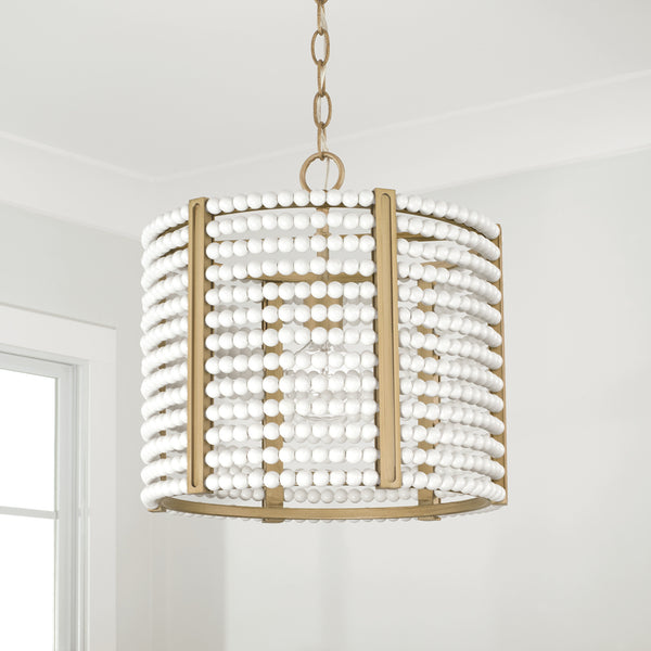 One Light Semi-Flush Mount from the Brynn Collection in Aged Brass Painted Finish by Capital Lighting
