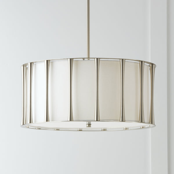 Four Light Pendant from the Bodie Collection in Brushed Nickel Finish by Capital Lighting