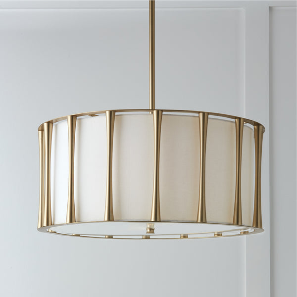 Four Light Pendant from the Bodie Collection in Matte Brass Finish by Capital Lighting