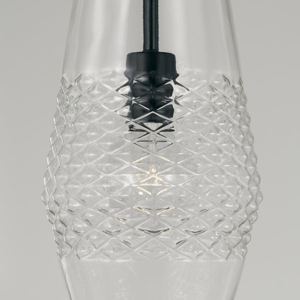 One Light Pendant from the Dena Collection in Matte Black Finish by Capital Lighting