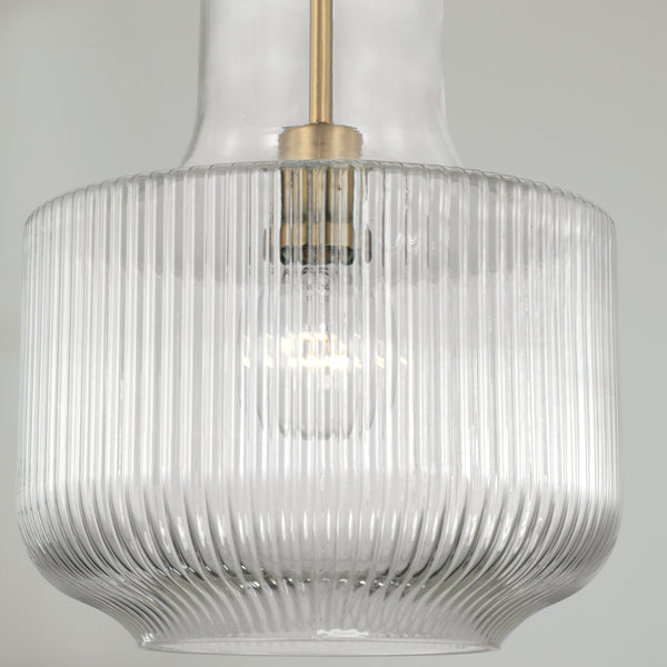 One Light Pendant from the Nyla Collection in Aged Brass Finish by Capital Lighting