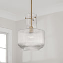 One Light Pendant from the Nyla Collection in Aged Brass Finish by Capital Lighting