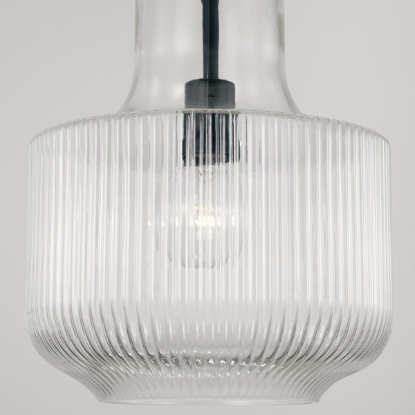 One Light Pendant from the Nyla Collection in Matte Black Finish by Capital Lighting