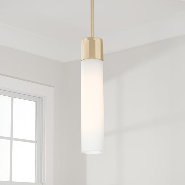 One Light Pendant from the Sutton Collection in Soft Gold Finish by Capital Lighting