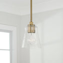 One Light Pendant from the Baker Collection in Aged Brass Finish by Capital Lighting