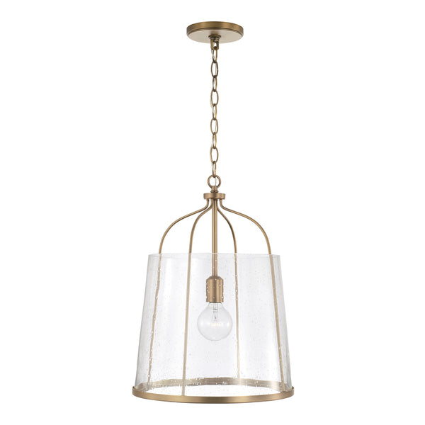 One Light Pendant from the Madison Collection in Aged Brass Finish by Capital Lighting