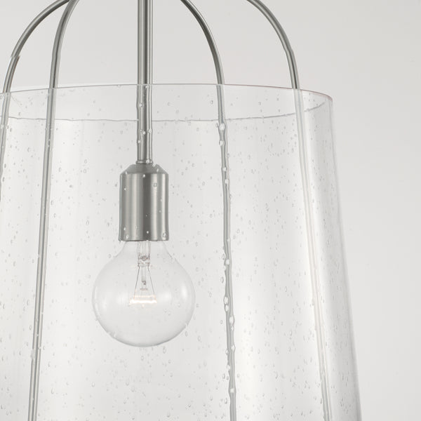One Light Pendant from the Madison Collection in Brushed Nickel Finish by Capital Lighting