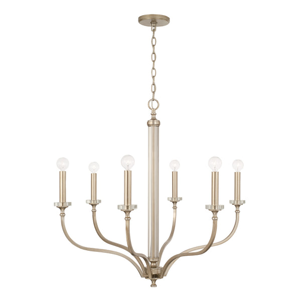 Six Light Chandelier from the Breigh Collection in Brushed Champagne Finish by Capital Lighting